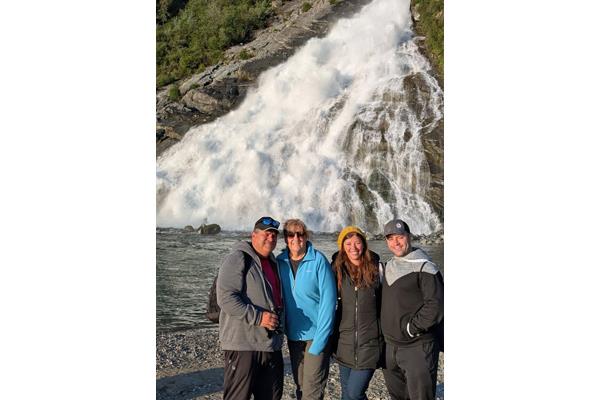 Chad and Chris Ogden with Aerin and James Packard, Mendenhall Glacier, Juneau, AK