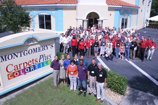 Attendees at Montgomery’s CarpetsPlus Color Tile. 