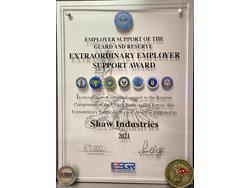 Shaw Recognized by Employer Support of the Guard and Reserve 