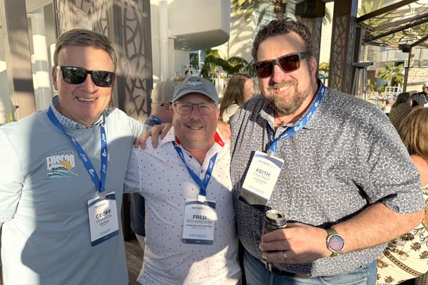 Geoff Gordon, Fred Richardson with Cutting Edge Contract Flooring and Keith Chestnut with Fromkin Brothers